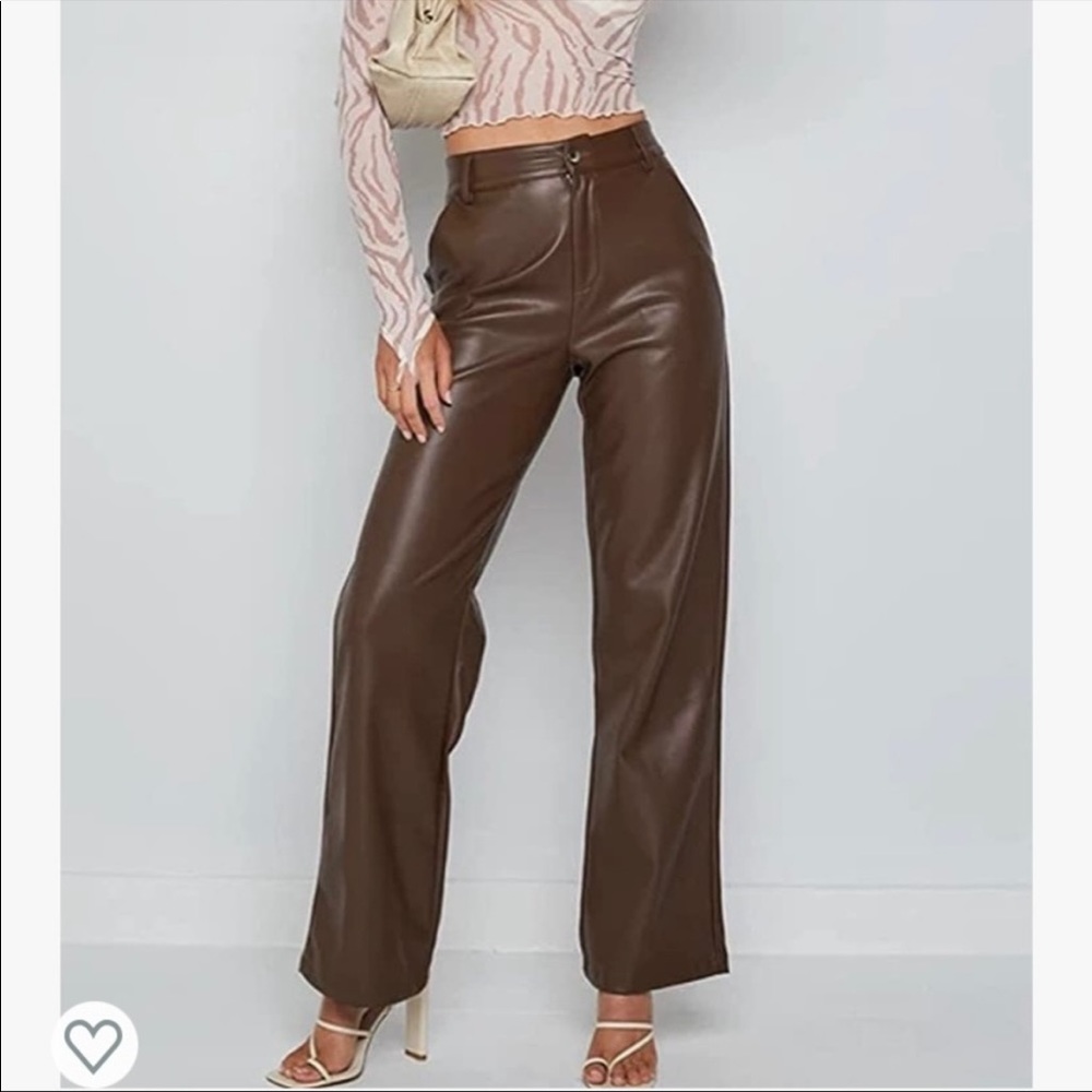 Like new brown leather pants